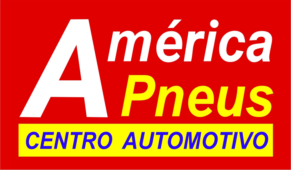 Logo América Pneus Fundo Vermelho
